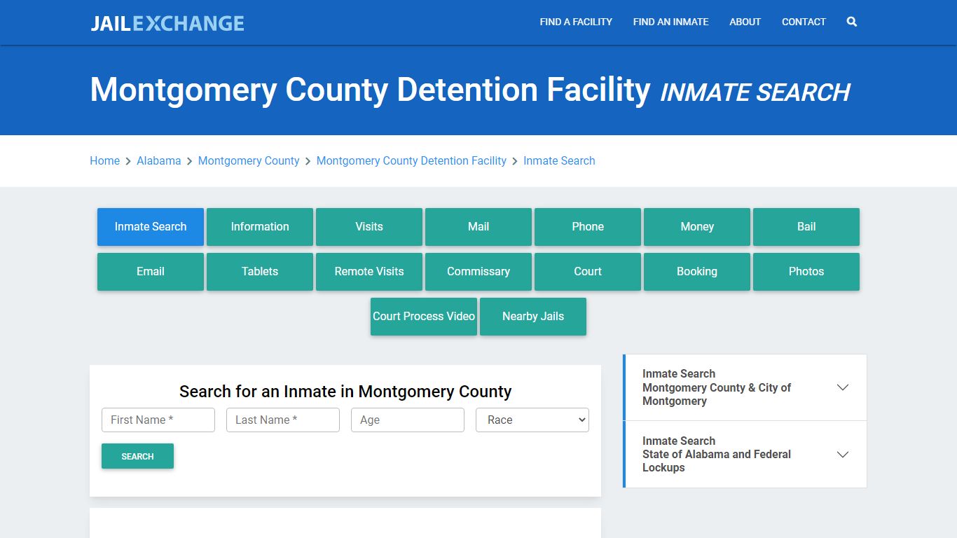 Montgomery County Detention Facility Inmate Search - Jail Exchange